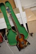 A Hofner violin bass, circa 1964, pot number 214, with original hard case, CITES Article 10