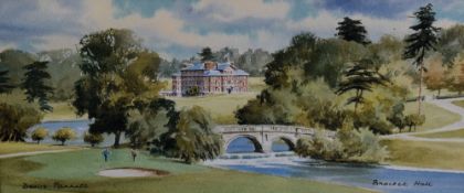 After Dennis Pannett (contemporary) colour print, Brocket Hall, signed to card mount, framed, 46cm x
