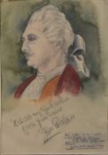 A 20th century pencil and watercolour portrait, Jess Walters as the Count in the marriage of Figaro,