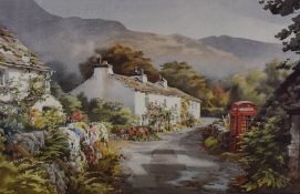 After Judy Boyes (British 1943) a limited edition colour print, entitled 'Village phone Box at
