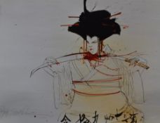 After Ralph Steadman (British b.1936) a coloured print, Puccini’s Madam Butterfly, signed in