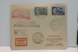 1931 LZ 127 GRAF ZEPPELIN POLAR FLIGHT ON REGISTERED COVER Fine registered cover with two imperf