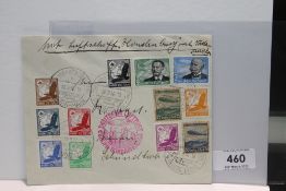 1936 LZ129 HINDENBURG 9th NORTH AMERICAN FLIGHT COVER Fine cover with ten air stamps from 1934 along