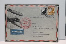 1934 LZ 127 GRAF ZEPPELIN, 2nd 1934 SOUTH AMERICAN FLIGHT Fine illustrated cover with two Airmail