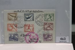1936 LZ129 HINDENBURG OLYMPIC FLIGHT COVER WITH SET OF 8 OLYMPIC VALUES Cover with full set of the 8