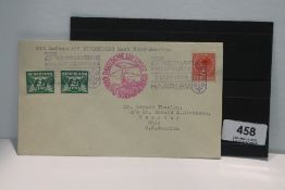 1936 LZ129 HINDENBURG 8th NORTH AMERICAN FLIGHT COVER Plain cover sent from the Netherlands, three