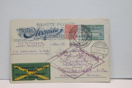 1930 LZ 127 GRAF ZEPPELIN - 1ST EUROPE PAN AMERICA FLIGHT PPC Picture postcard depicting the Hotel