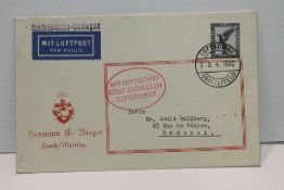 1930 LZ 127 GRAF ZEPPELIN - ENGLAND FLIGHT COVER Sieger cover with 2RM Eagle airmail stamp, posted