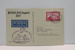 1931 LZ 127 GRAF ZEPPELIN - ENGLAND FLIGHT, ON PPC OF ZEPPELIN LANDING Picture postcard of the