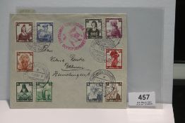 1936 LZ129 HINDENBURG BERLIN OLYMPIC GAMES FLIGHT COVER Plain cover with a full set of the 1935