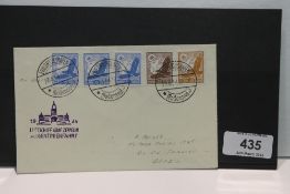 1934 LZ 127 GRAF ZEPPELIN, 3rd 1934 SOUTH AMERICAN FLIGHT Cover with 5 Eagle airmail values tied