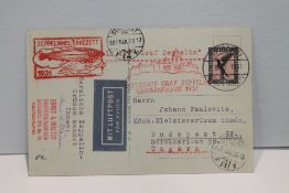 1931 LZ 127 GRAF ZEPPELIN FLIGHT COVER - HUNGARY LANDING FLIGHT PPC Picture postcard depicting the