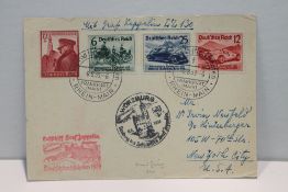 1939 LZ130 GRAF ZEPPELIN II, WURZBURG FLIGHT COVER Graf Zeppelin II cover on plain postcard with