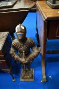 A vintage cast companion stand, modelled as a Knight, height approx. 66cm