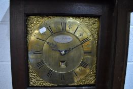 An 18th Century oak cased longcase clock having 30 hr movement, brass dial named for John Porthouse,