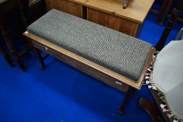 An Edwardian bleached mahogany duet stool