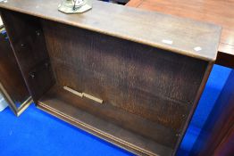A vintage oak bookshelf, approx width 115cm