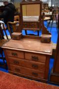 A Victorian stripped mahogany dressing table