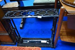 A Coalbrookdale style cast iron umbrella stand , nice heavy piece, overpainted in black