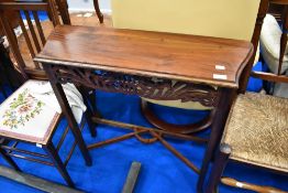 A modern hardwood hall table