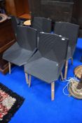 A set of five Javier Mariscal 'Green' designer 100% recycled dining chairs with beech frames.