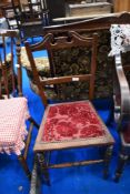 A Victorian mahogany bedroom chair