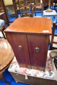 A small stained frame cabinet, height approx. 50cm