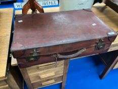 A vintage leather suitcase