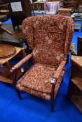 A modern wingback armchair