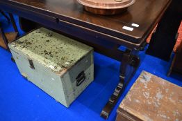 A Priory style oak drawer leaf refectory style dining table