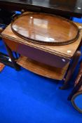 A sapele tea trolley and an Edwardian mahogany tray