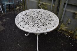 A painted aluminium garden table