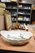A late Victorian Turner's Tunstall washbowl with transfer printed design.