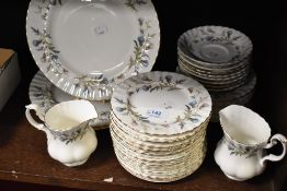 A selection of Royal Albert Brigadoon dinner wares including three dinner plates, twenty eight