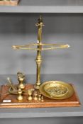 An early 20th century apothecary or chemist Class B scale set with accompanying weight sets.