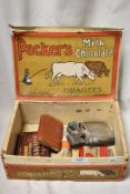 An early 20th century Packers Milk Chocolate cardboard advertising box.
