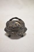 An early 20th century Nautical keepsake trinket case for RMS Moretania, having damage.