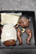 An antique porcelain headed Armand Marsele Germany doll with papier mache body. AF.