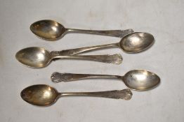 Five early 20th century HM silver tea spoons of plain form.