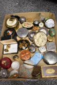 A collection of modern and vintage pill boxes, snuff style cases and trinket boxes.