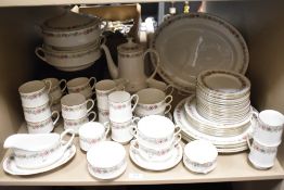 A modern Paragon Belinda pattern part tea and dinner service including plates, dishes, tea cups