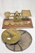 A set of early 20th century Inland Letter Postal scales with weight set and a similar Salter no. 24T