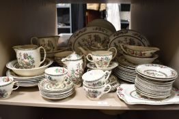 A large collection of Johnson Bros Indian Tree pattern tea and dinner wares.