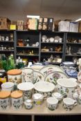 A good collection of modern Portmeirion Botanical Garden pattern ceramics including planter,