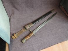 A WW1 British Bayonet pattern 1913, marked Remmington on blade, numbered 126, military marking