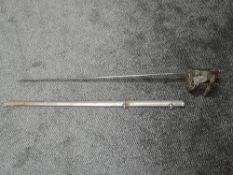 A British Infantry Officers Sword 1895 Pattern by Wilkinsons London, on blade edge 98149, engraved