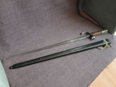 A French Marine Bayonet model 1878 used with the Austrian Kpopatschek Naval Rifle, No Q4044,