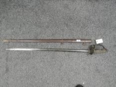 A British Infantry Officers Sword 1822 Pattern, decorated blade pattern with crown, Hamburger