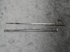 A British Rifle Officers Sword Madras Native Infantry 1827 Pattern with strung bugle insert to hilt,