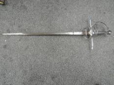A modern re-enactment 16th century Rapier Sword, blade length 88cm, overall length 106cm